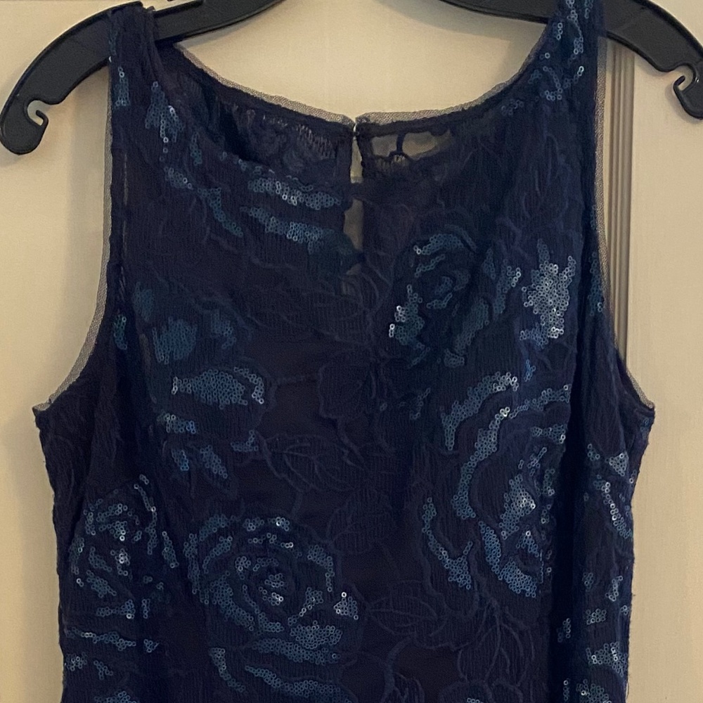 Adrianna Papell Size 10 Blue Sequin Cocktail Dress